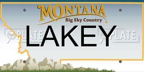 LAKEY Montana License Plate