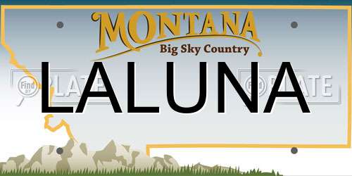 LALUNA Montana License Plate
