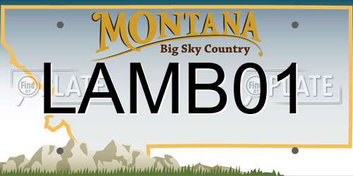 LAMB01 Montana License Plate
