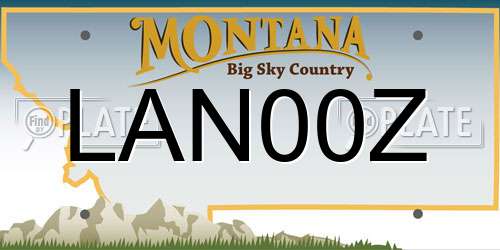 LAN00Z Montana License Plate
