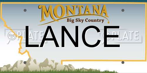 LANCE Montana License Plate