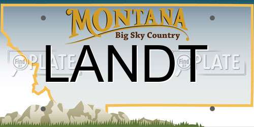 LANDT Montana License Plate