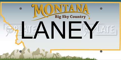 LANEY Montana License Plate