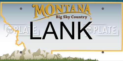 LANK Montana License Plate
