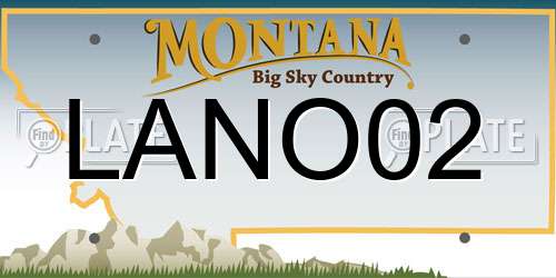 LANO02 Montana License Plate