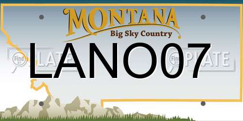 LANO07 Montana License Plate
