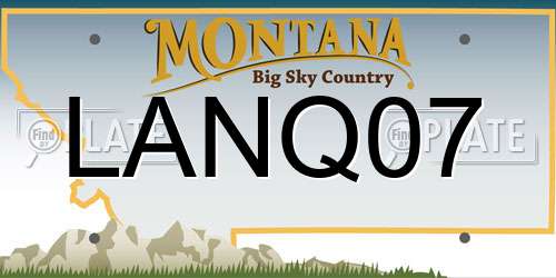 LANQ07 Montana License Plate