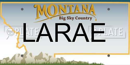 LARAE Montana License Plate