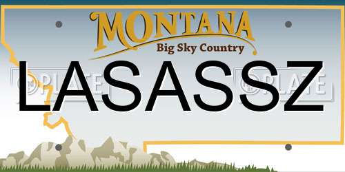 LASASSZ Montana License Plate