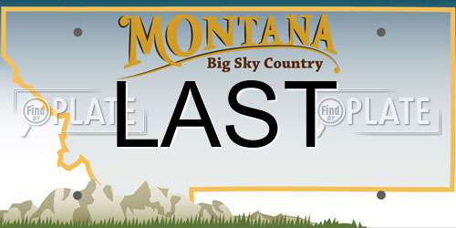 LAST Montana License Plate