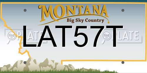 LAT57T Montana License Plate