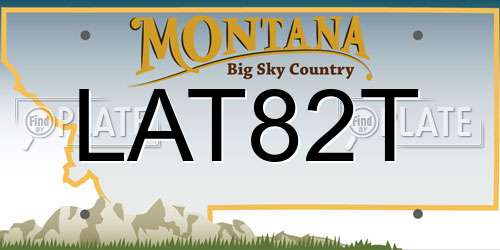 LAT82T Montana License Plate