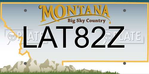 LAT82Z Montana License Plate