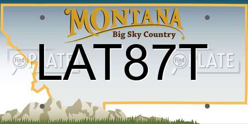 LAT87T Montana License Plate
