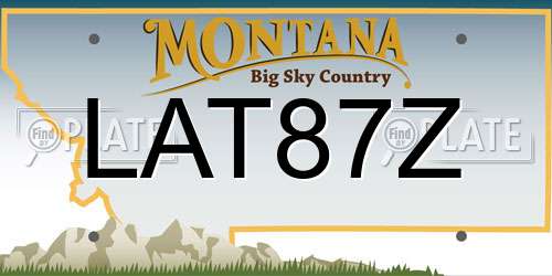 LAT87Z Montana License Plate