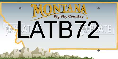 LATB72 Montana License Plate