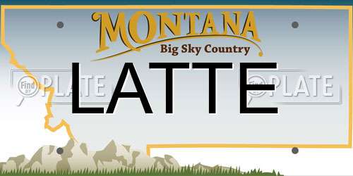 LATTE Montana License Plate