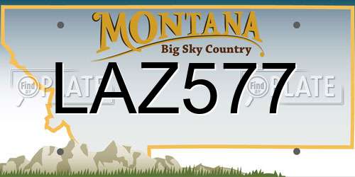 LAZ577 Montana License Plate