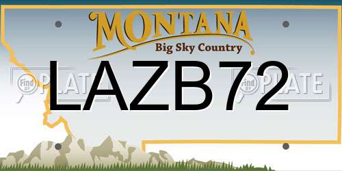 LAZB72 Montana License Plate