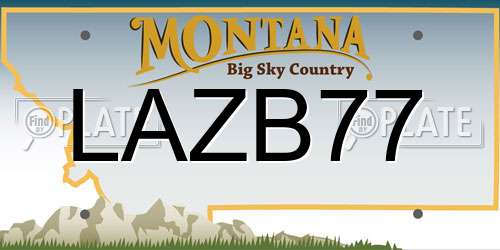 LAZB77 Montana License Plate