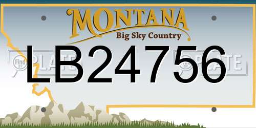 LB24756 Montana License Plate