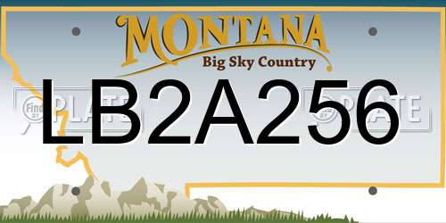 LB2A256 Montana License Plate