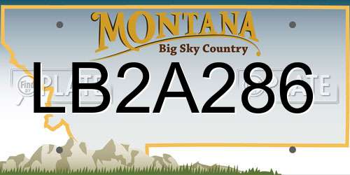 LB2A286 Montana License Plate