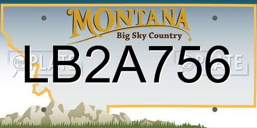 LB2A756 Montana License Plate