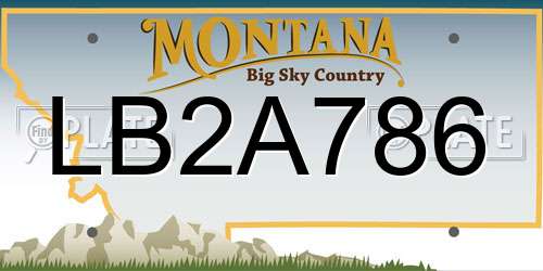 LB2A786 Montana License Plate