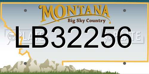LB32256 Montana License Plate