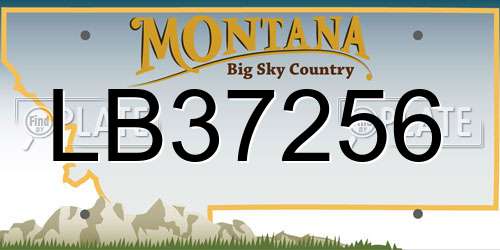 LB37256 Montana License Plate