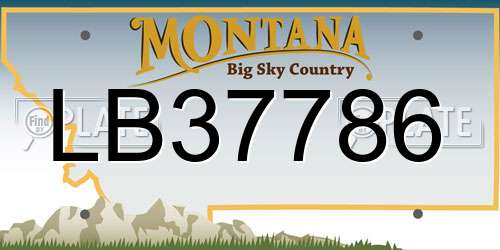 LB37786 Montana License Plate