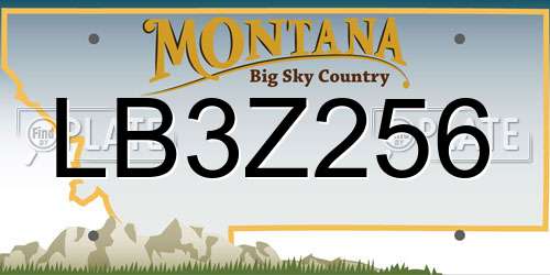 LB3Z256 Montana License Plate
