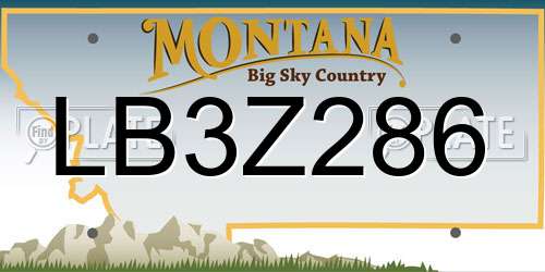 LB3Z286 Montana License Plate