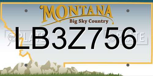 LB3Z756 Montana License Plate