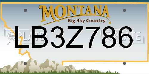 LB3Z786 Montana License Plate