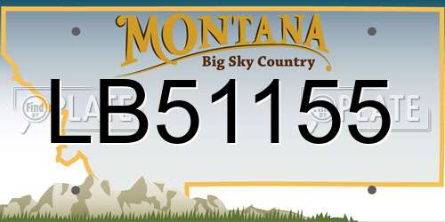 LB51155 Montana License Plate