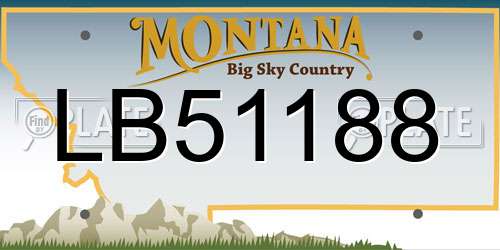 LB51188 Montana License Plate