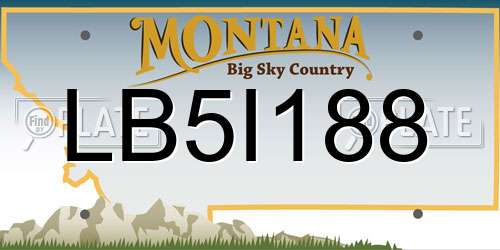 LB5I188 Montana License Plate