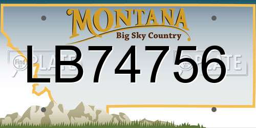 LB74756 Montana License Plate