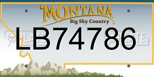 LB74786 Montana License Plate
