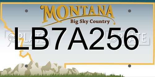 LB7A256 Montana License Plate