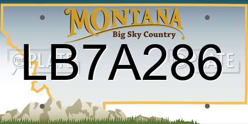 LB7A286 Montana License Plate