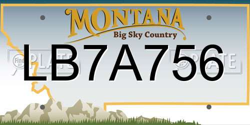 LB7A756 Montana License Plate