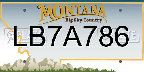 LB7A786 Montana License Plate