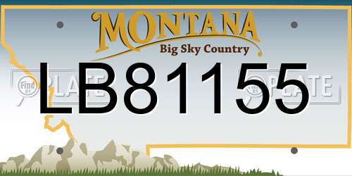 LB81155 Montana License Plate