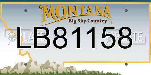 LB81158 Montana License Plate