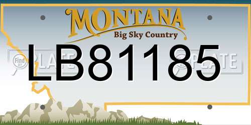 LB81185 Montana License Plate