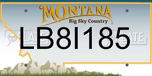LB8I185 Montana License Plate