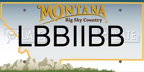 LBBIIBB Montana License Plate